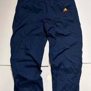 Vintage 90s Adidas Windbreaker Nylon Track Pants Navy Blue Mesh Lined